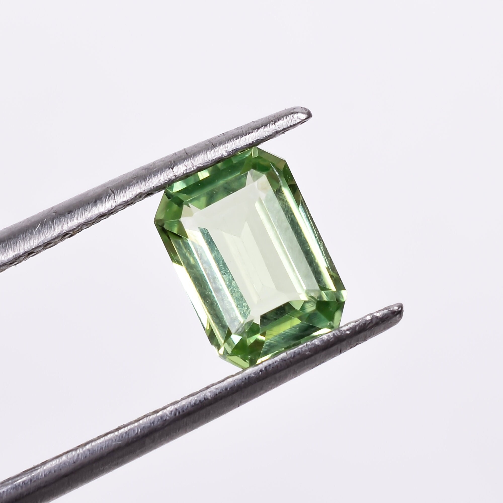 natural mint kyanite radiant shape cut stone loose gemstone